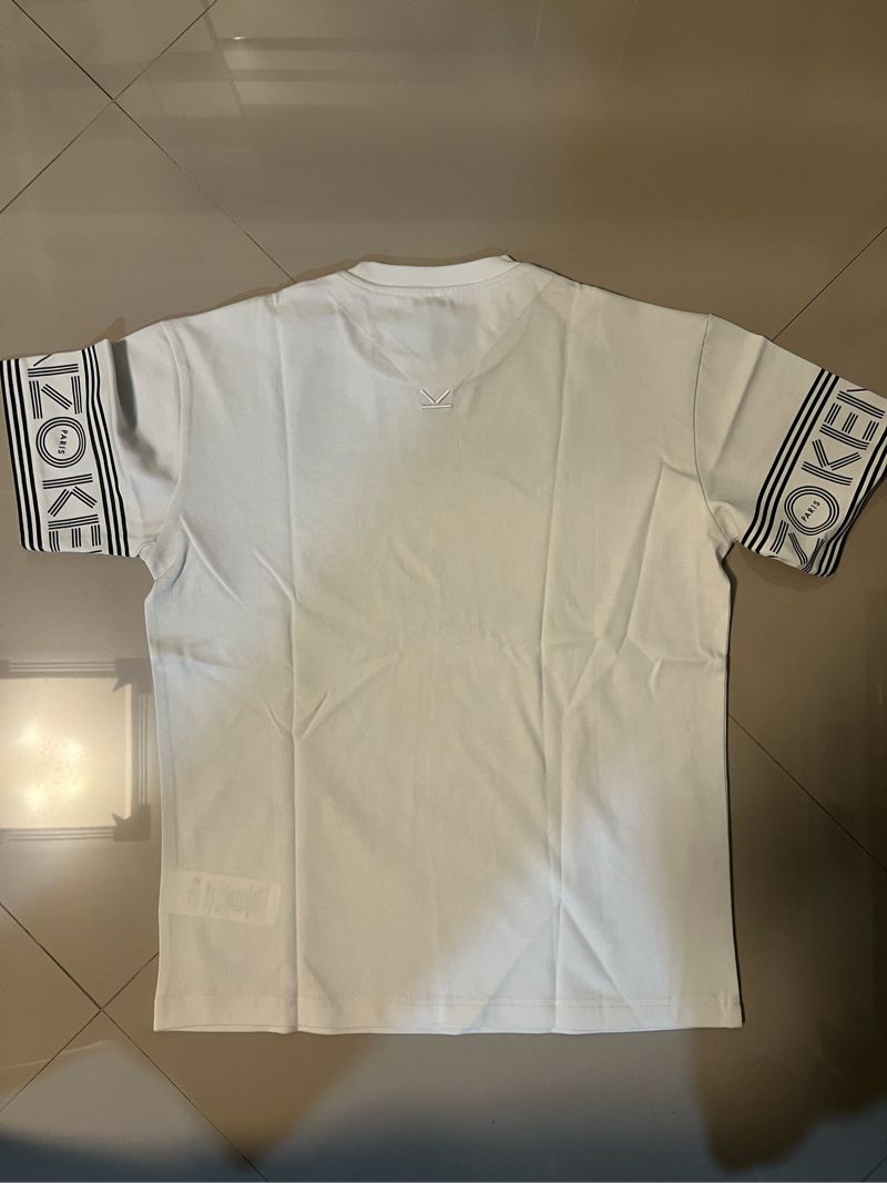 Kenzo Logo T-Shirt Cuff Text Sleeve White, foto 5