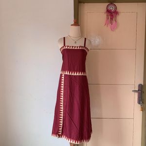 FLABELLE Red Midi Dress