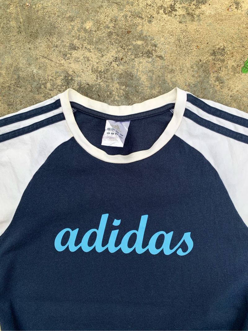 y2k Adidas 3 Stripes Top Tee, foto 3