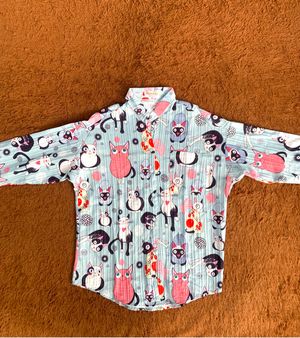 Kemeja Wanita Lengan Panjang Lucky Cat