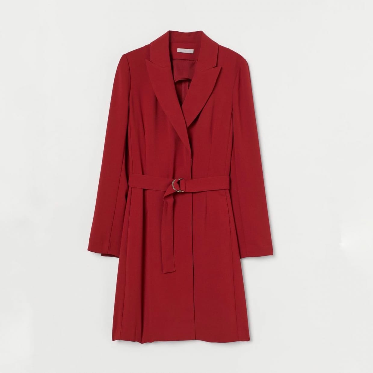 H&M Vintage Midi dress Wanita burgundy red