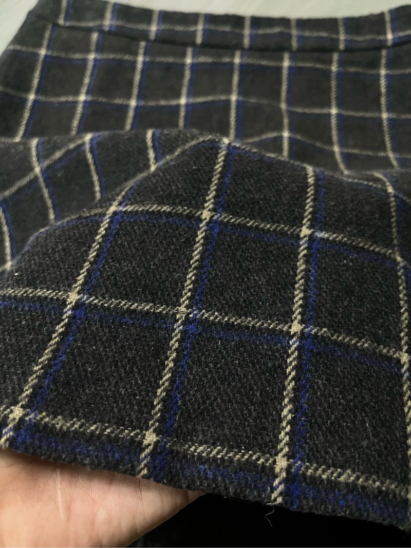 Plaid Mini Skirt Dark Grey List Navy Checkered Import, foto 8
