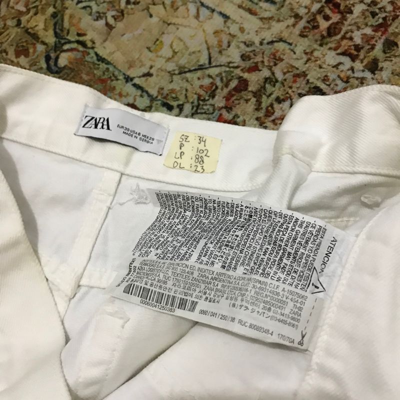 Denim Straight Pants Zara white, foto 5