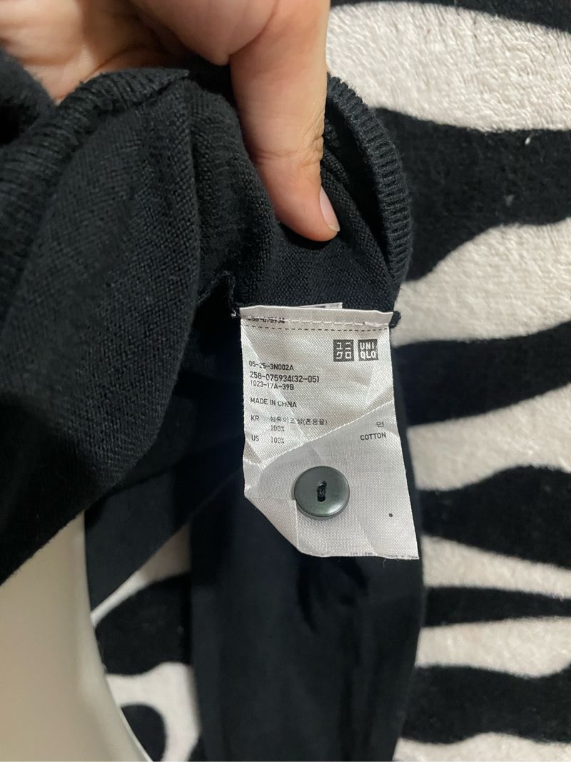 UNIQLO Basic Cardigan Black Vneck, foto 6