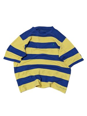 NIKE TSHIRT STRIPE EMBROIDERY LOGO BLUE YELLOW