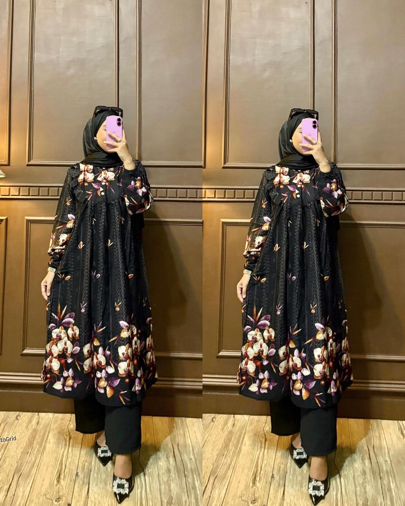 Set Tunik Rayon Kancing Depan, foto 4