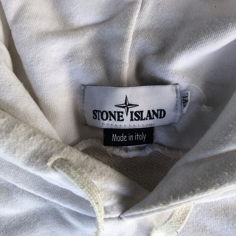 Stone Island White Hoodie Non Patch, foto 2