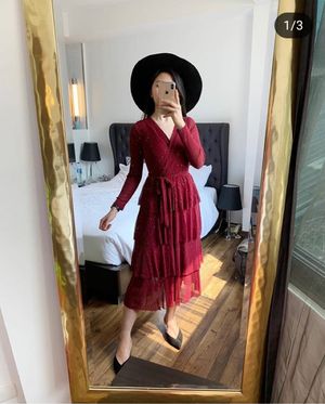 DRESS MAROON IMPORT