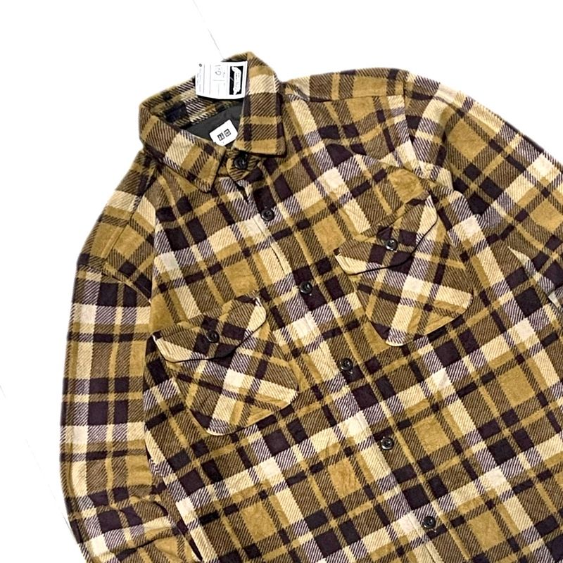 Uniqlo Checked Wol Double Pocket Styled Overshirt Flannel, foto 3