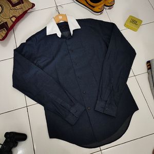 Zara man shirt slimfit navy size S