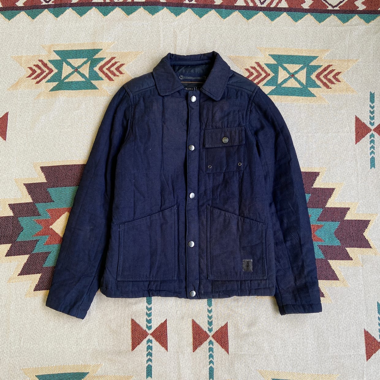 ZARA Casual Denim jacket Pria navy