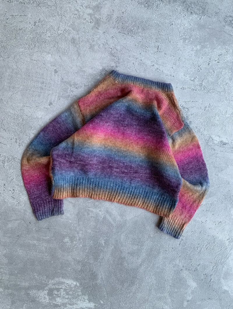 Knitwear vintage gradient striped mohair patterned by Colza, foto 5