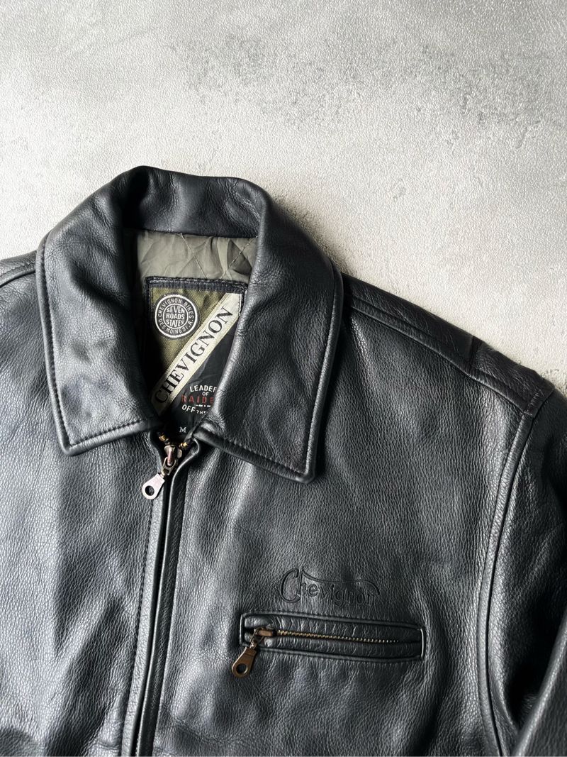 Vintage Biker Leather jacket Pria black, foto 4
