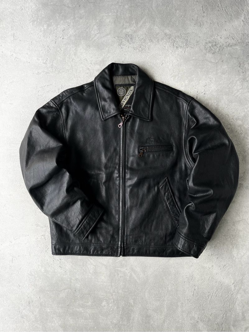 Vintage Biker Leather jacket Pria black, foto 2