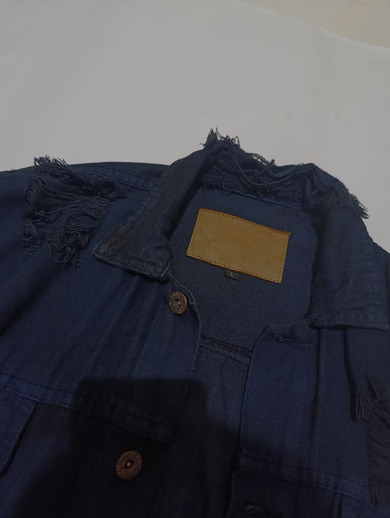 RIPPED JACKET REWORK NAVY BLUE MISERY, foto 5