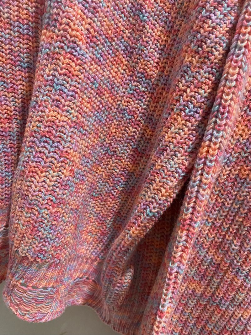 Sweater rajut pelangi tebal, foto 4