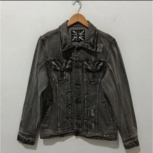 in the attic Distressed Trucker Denim Jacket