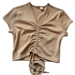 hnm scrunch beige top