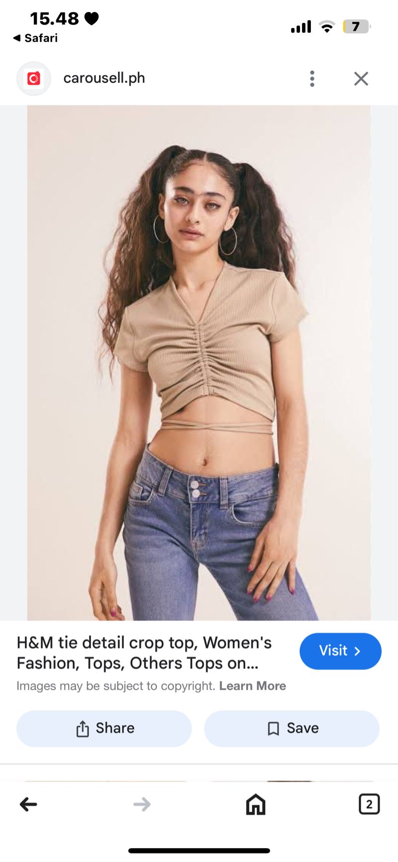 hnm scrunch beige top, foto 2