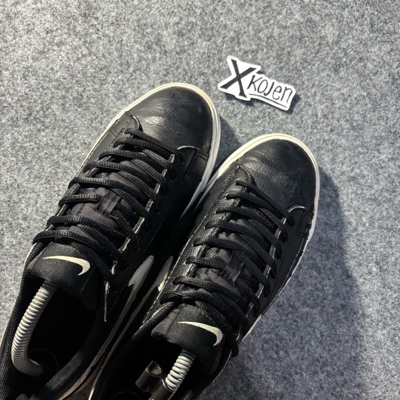 Sepatu Nike Blazer Low Leather Black, foto 4
