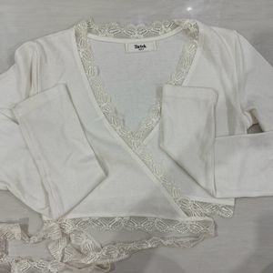 ribbed lace wrap around top (from threek)