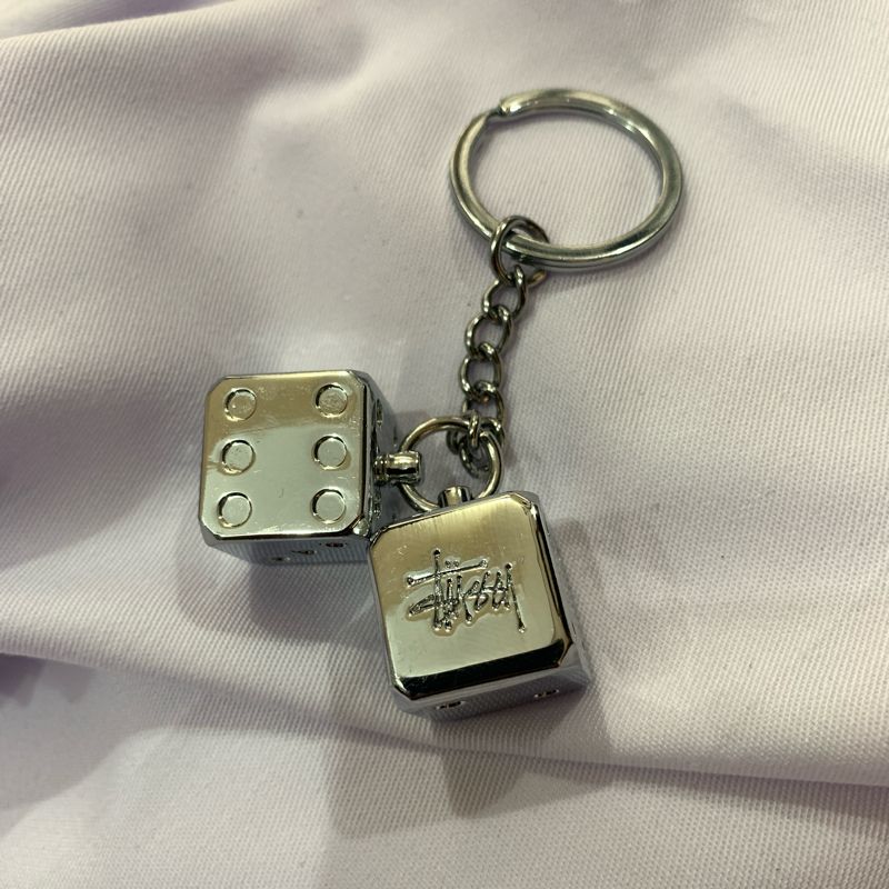 Stussy metal dice keychain Preloved