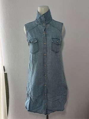 denim shirt-dress