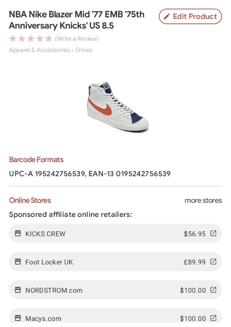 Nike Blazer Mid 77 NBA 75th Anniversary Knicks, foto 7