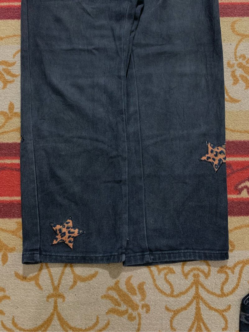 Baggy Jeans Black Artwork leopard, foto 6