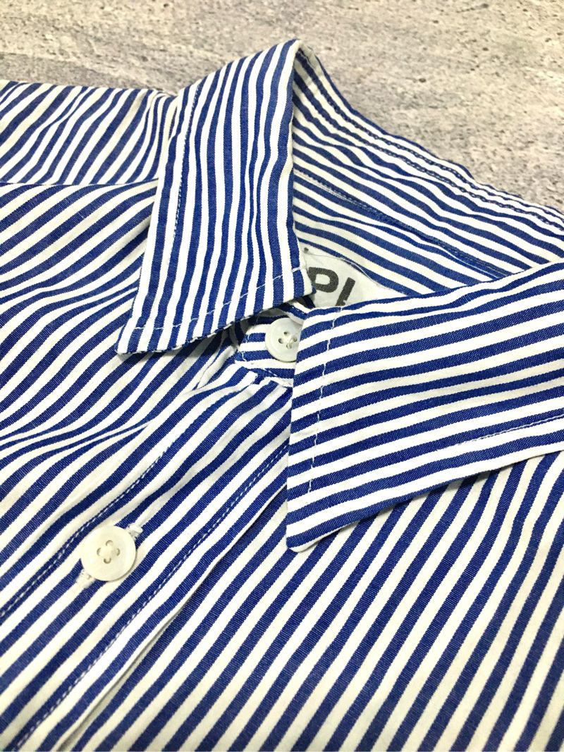 Kemeja Play CDG Stripe Blue Logo Black, foto 4