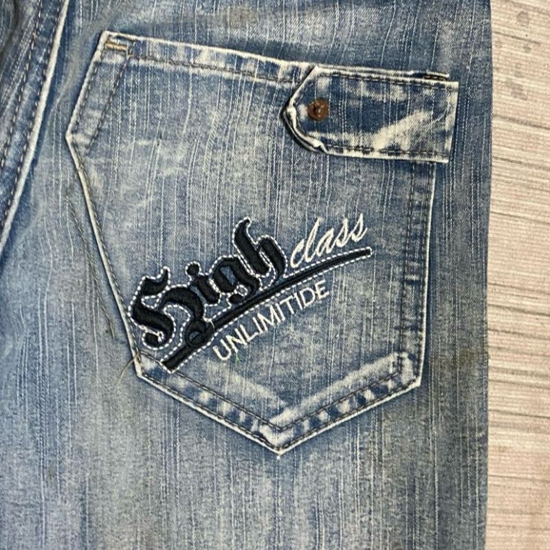 Y2K Highclass Embroidery Baggy Jorts, foto 4