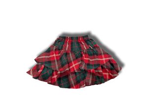 Mini skirt tartan layerss red lace cute kawai vintage y2k