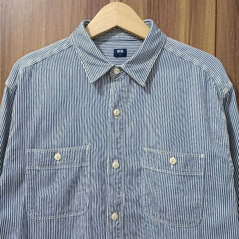 Kemeja Denim Hickory Uniqlo, foto 2