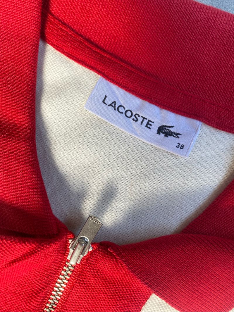 Lacoste White & Red Zip Polo Shirt, foto 3