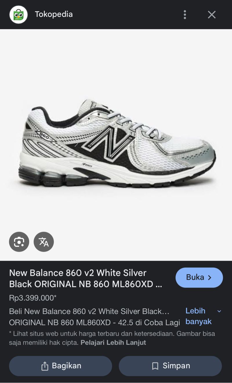 Sepatu New Balance 860 V2, foto 2