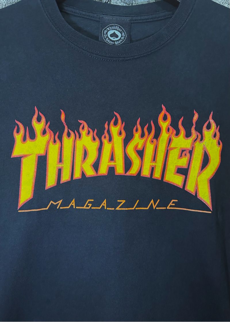 Thrasher Magazine Flame Tee-Black, foto 2