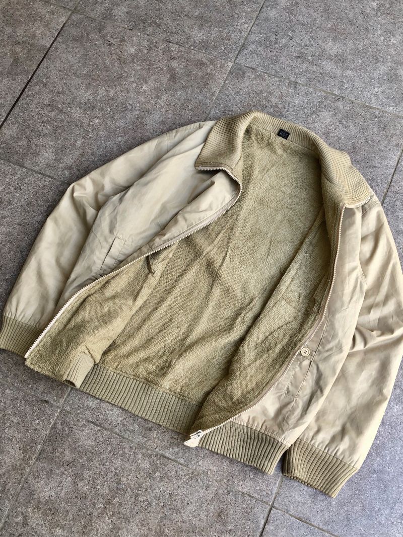 Vintage Bomber jacket Pria cream tan, foto 5