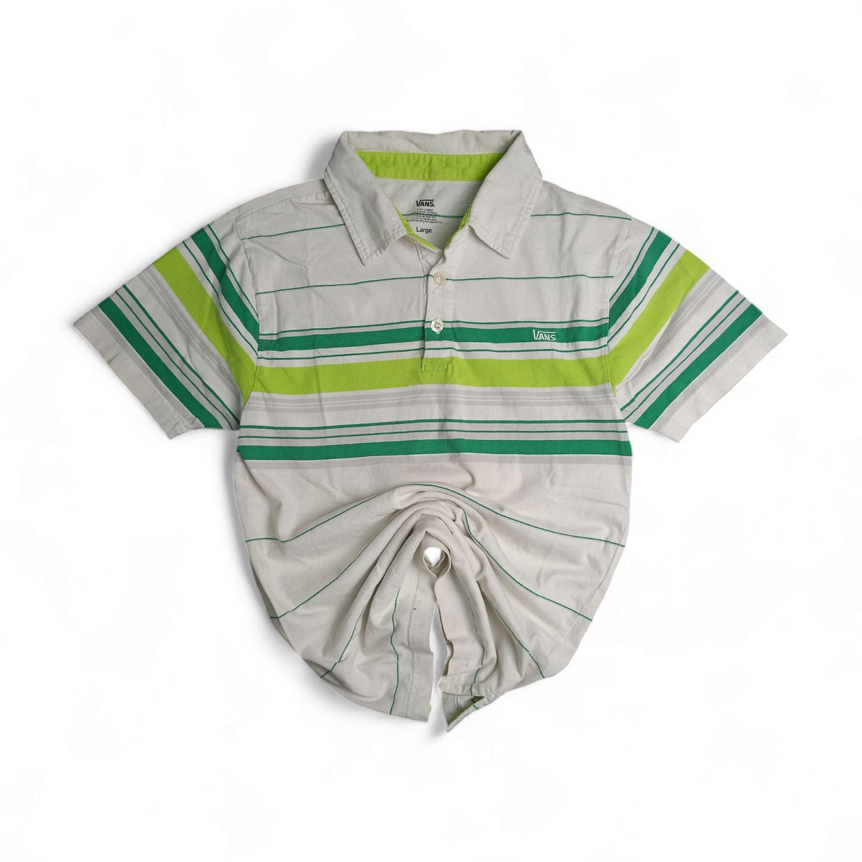 VANS Streetwear Casual T-shirt Wanita white green Preloved