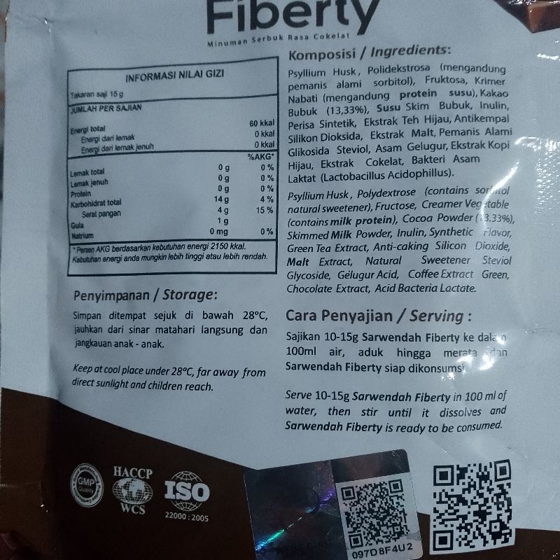 Fiberty Sarwendah ORI Minuman Serat, foto 2
