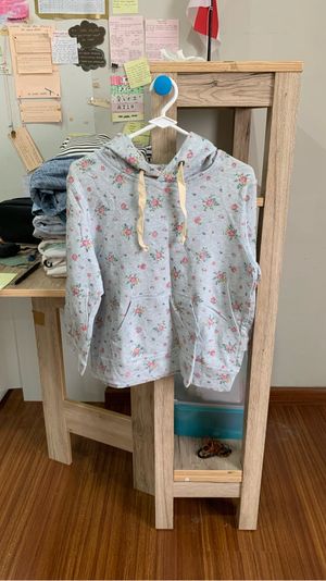 Grey Floral Hoodie