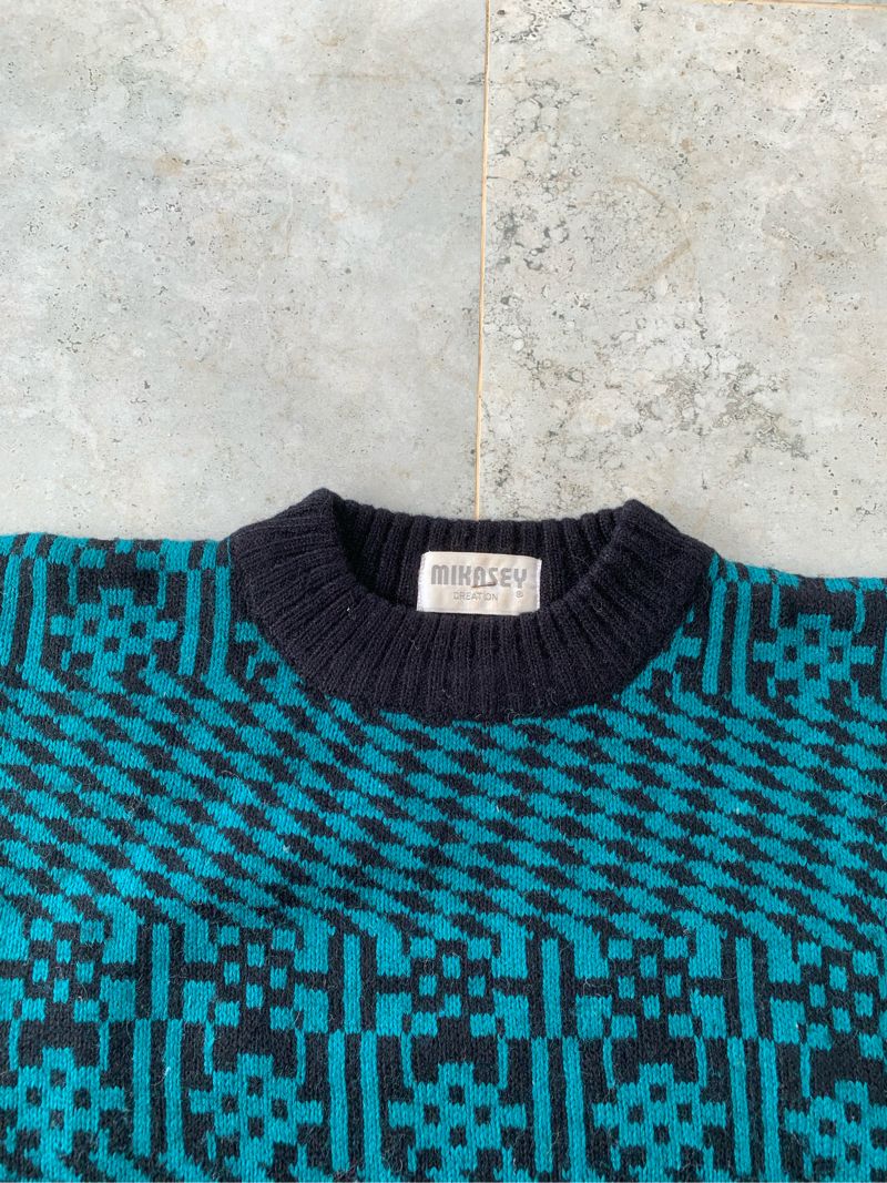 Vintage Mikasey Creation Geometric Pattern Knitwear, foto 7