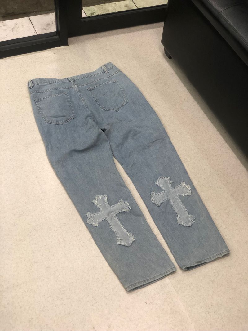 Loose jeans cross embroidered, foto 2