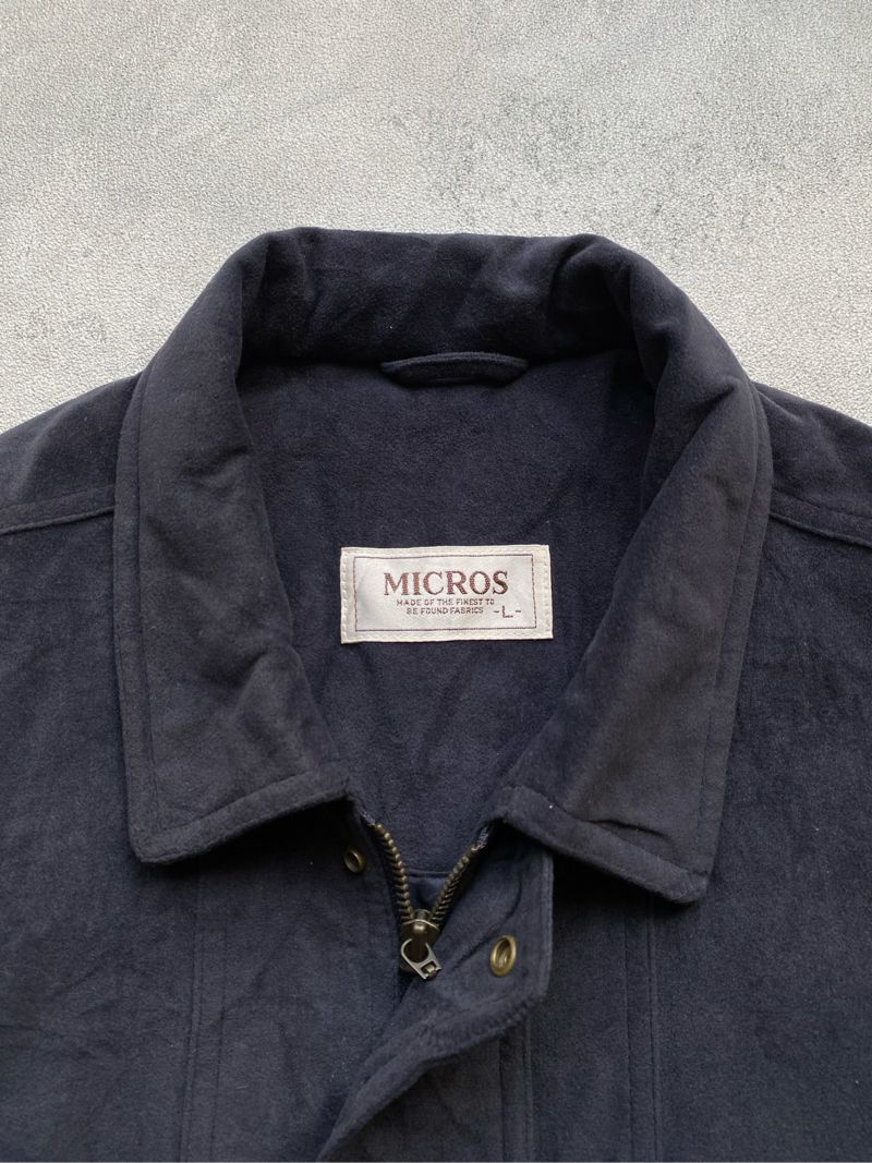 Vintage Micros Suede Dark Navy Harrington Flight Jacket, foto 4