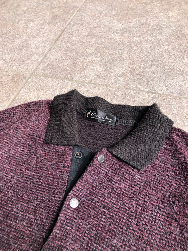 Vintage Sweater Pria Marun hitam, foto 3