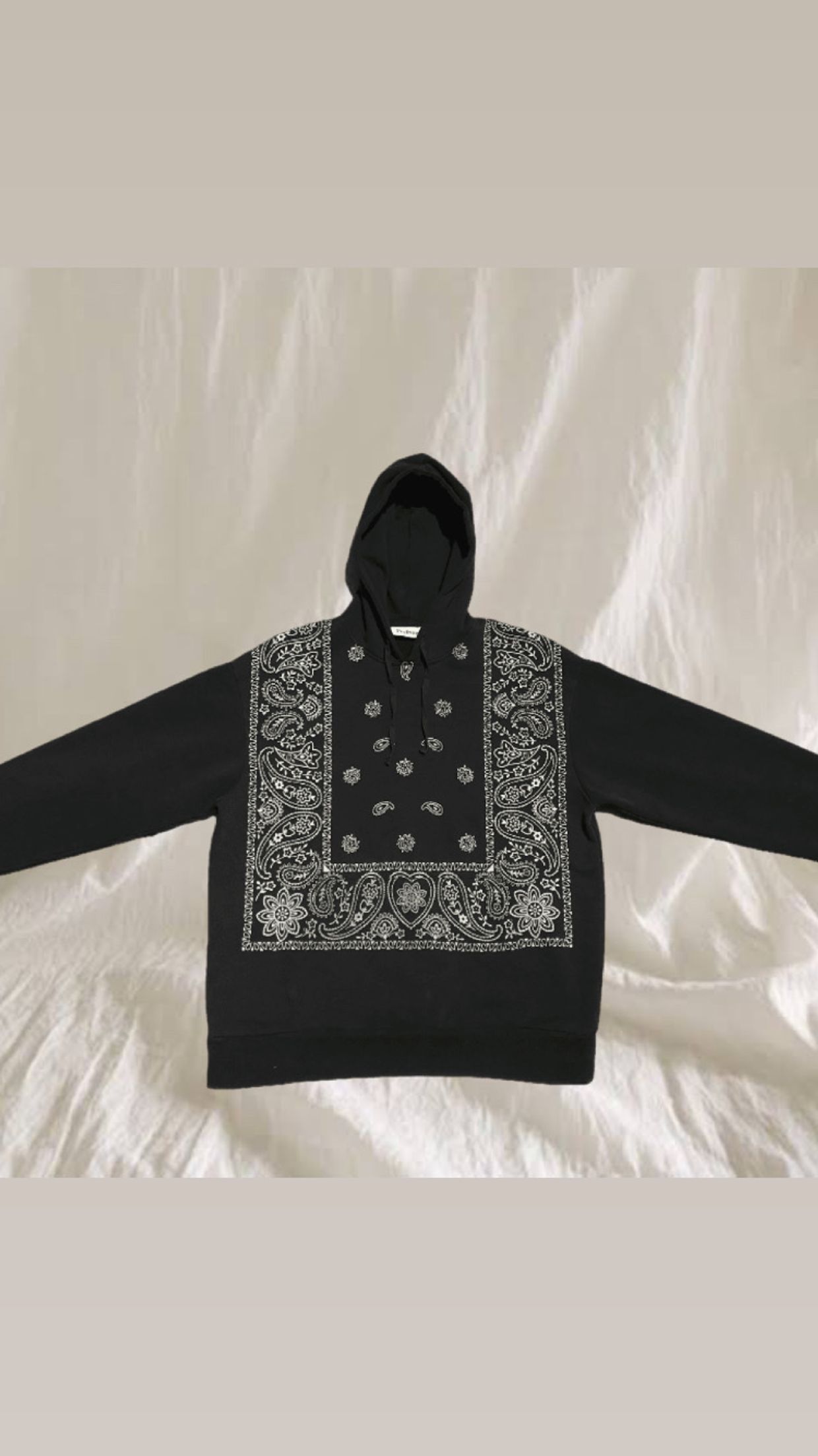 Profound Paisley Bandana Hoodie in Black