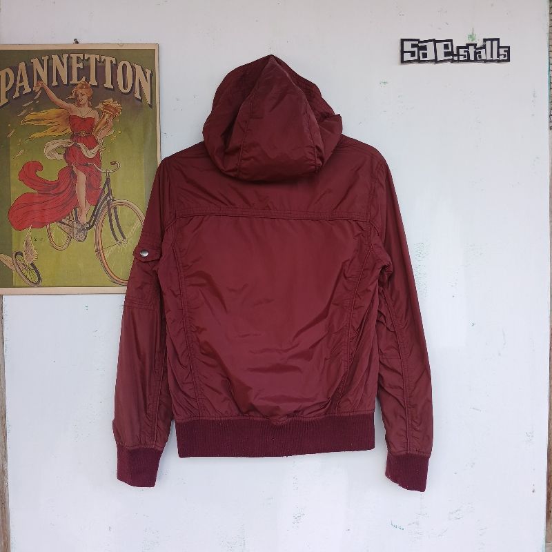 Casual Bomber jacket Pria burgundy, foto 2
