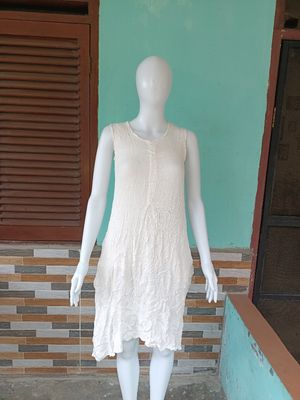 DRESS PUTIH KATUN