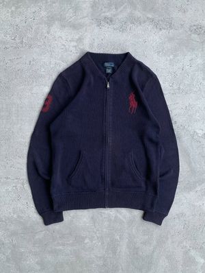 Knitwear vintage zipper jacket big logo by Polo Ralph Lauren