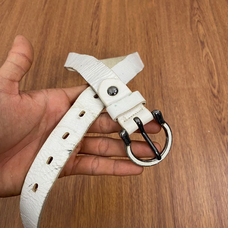 Leather belt white, foto 2