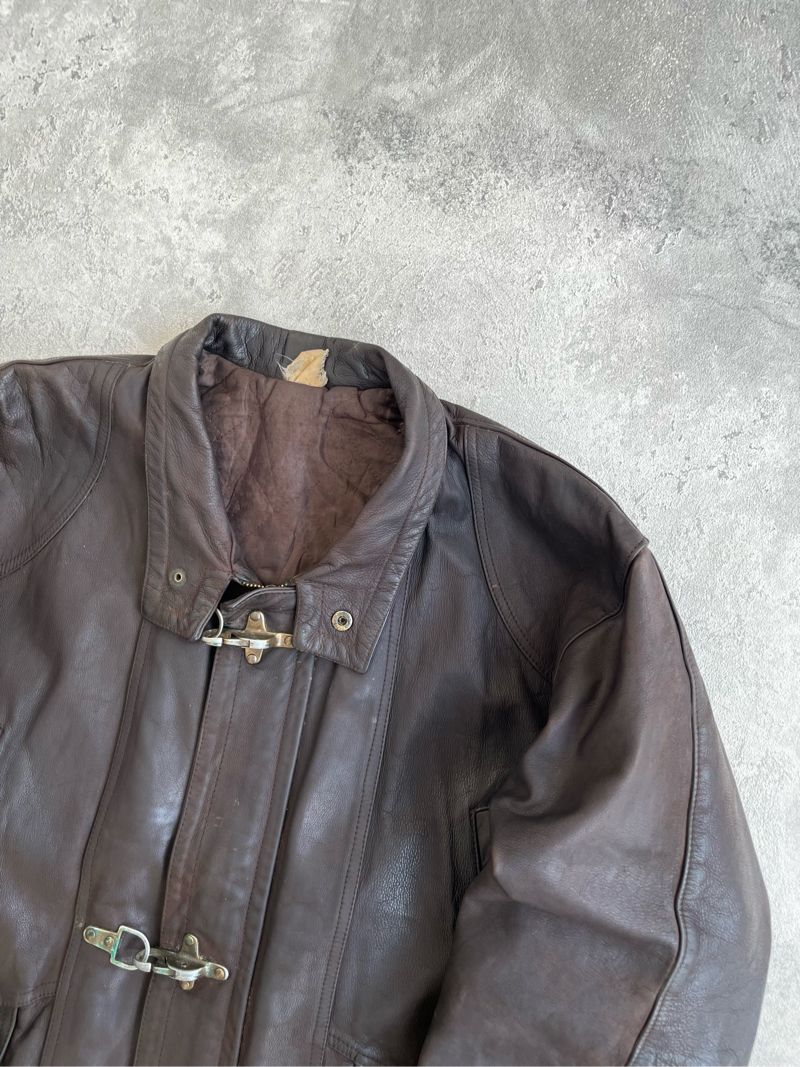 Vintage Leather jacket Pria brown black, foto 2